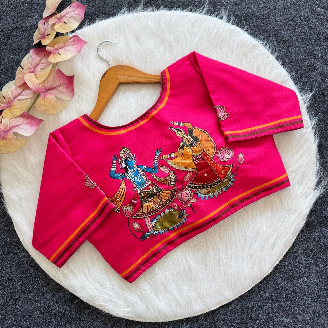 Pure silk fabric with Decent print all over blouse