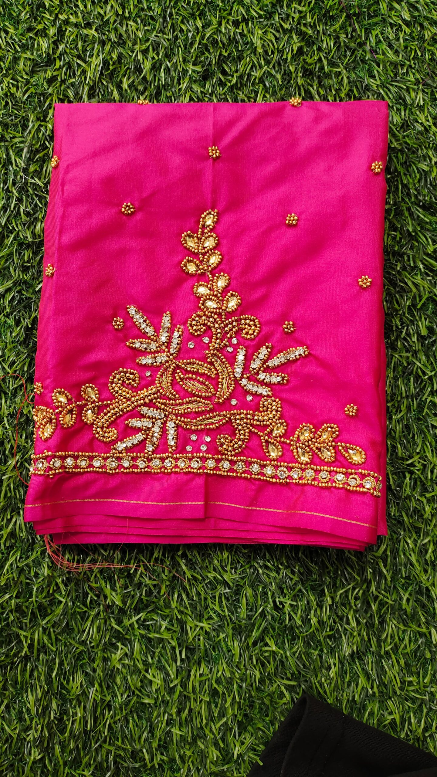 Stone Design Maggam Work Blouse Piece