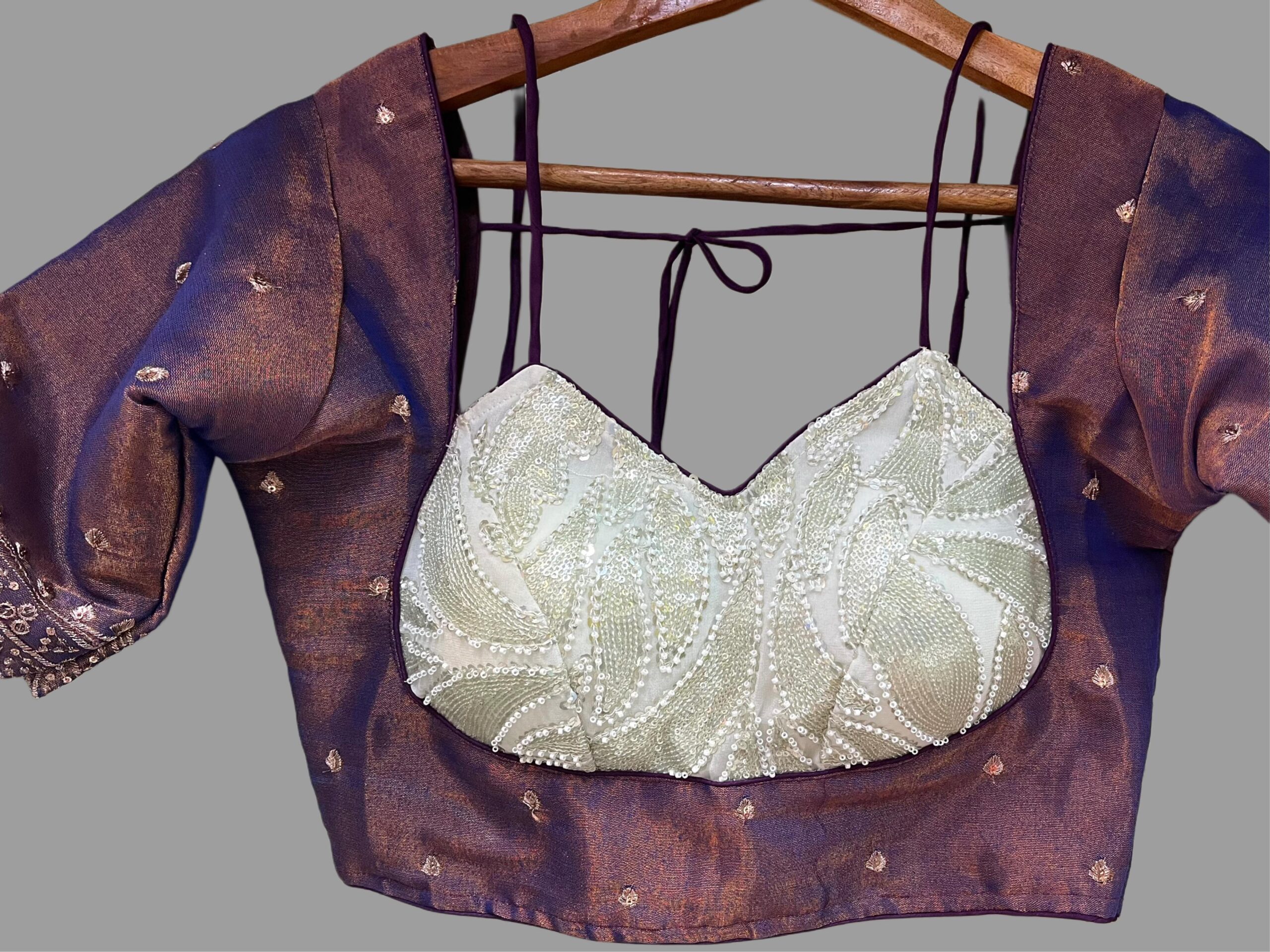 Masaba Cut Gold & Silver Special Glass sleeves Blouse