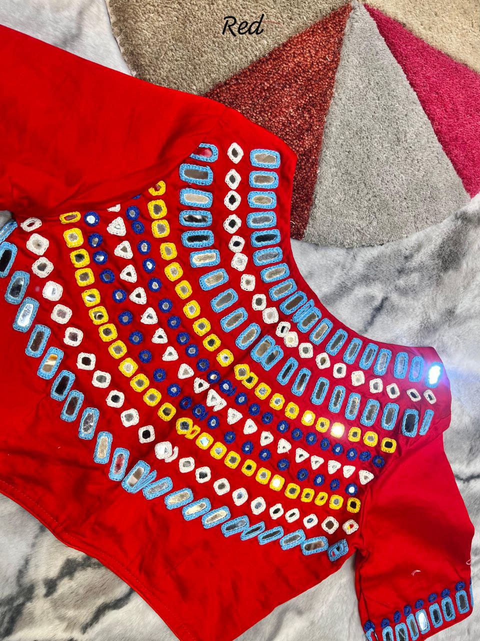 Hand  mirrors work  Multy Mirror work blouse