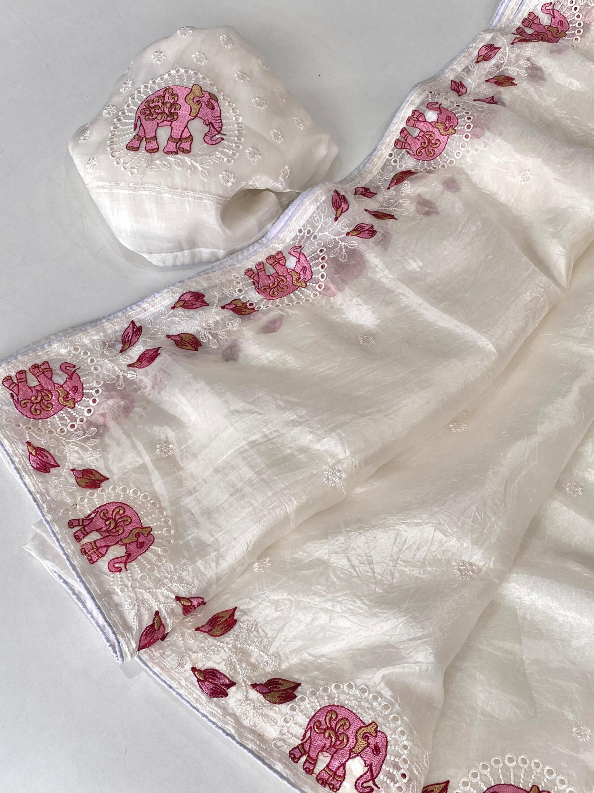 Pure crush silk saree