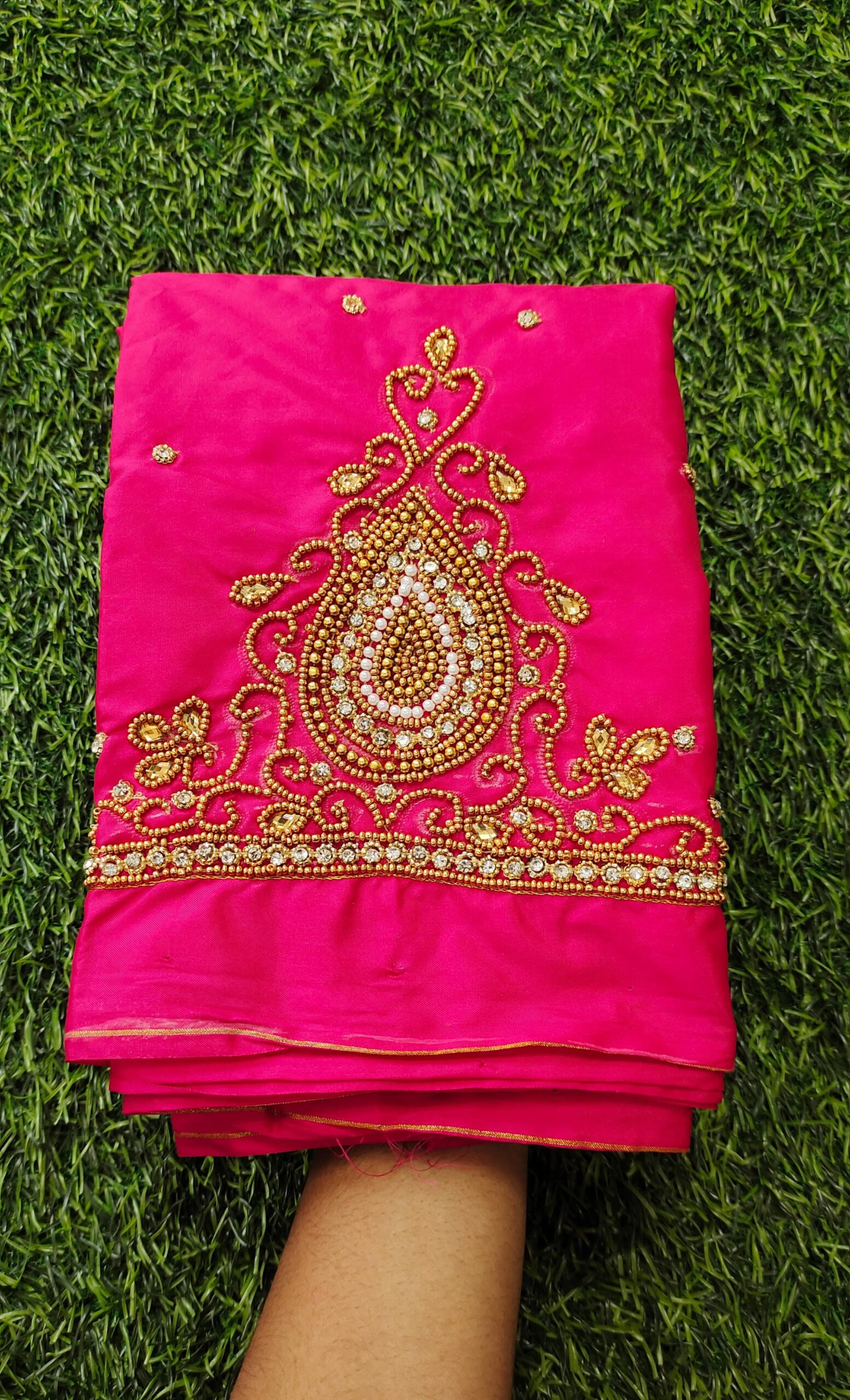 Stone Design Maggam Work Blouse Piece