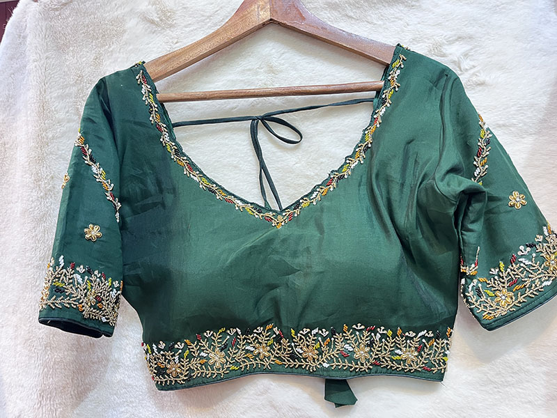 Full Heavy Hand Peals work Zardozi Handmade Work Blouse