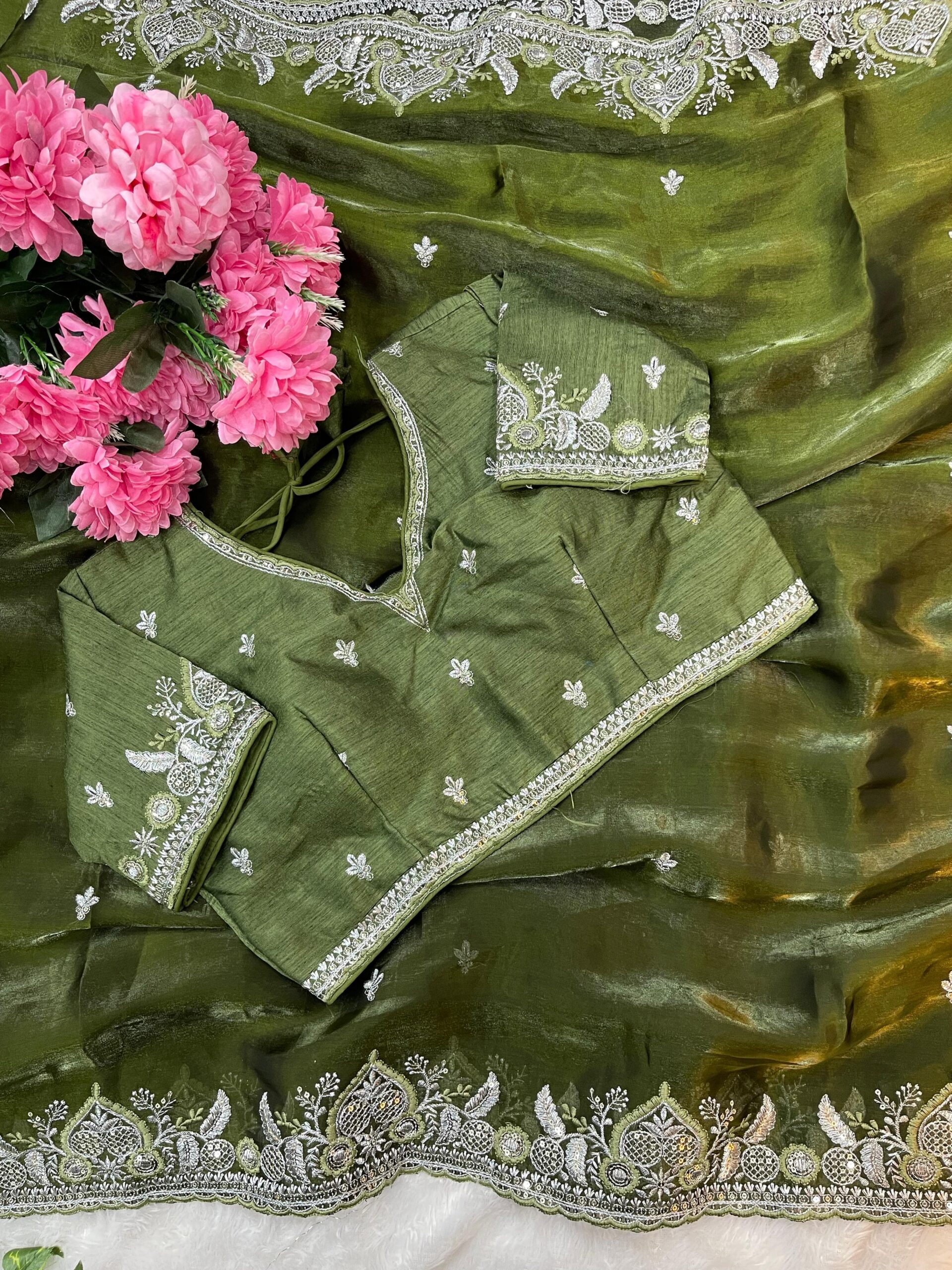 Pure soft fendy sartin saree