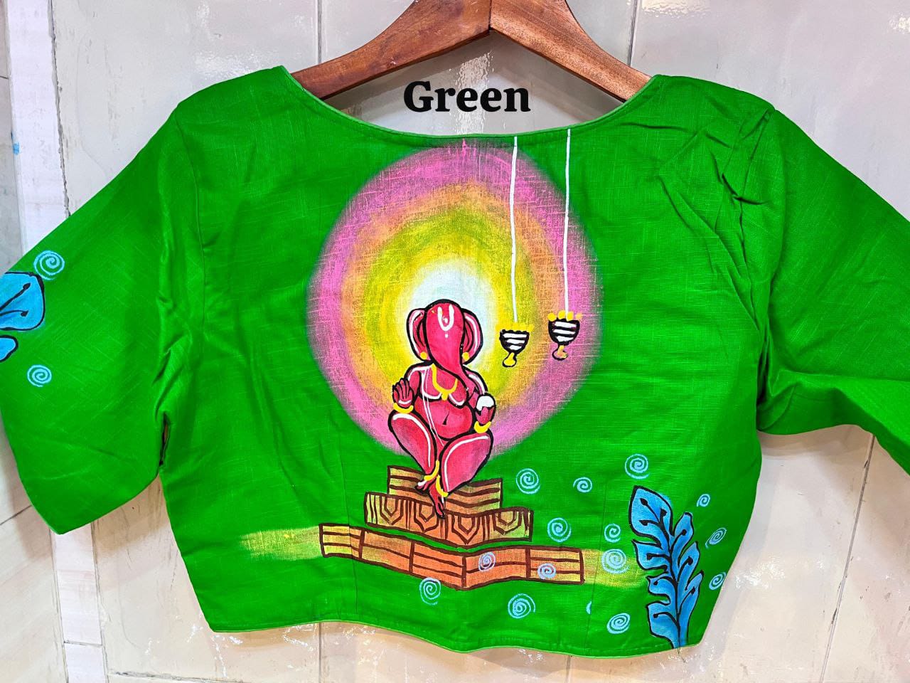 Hand Painted work Cotton Blouse