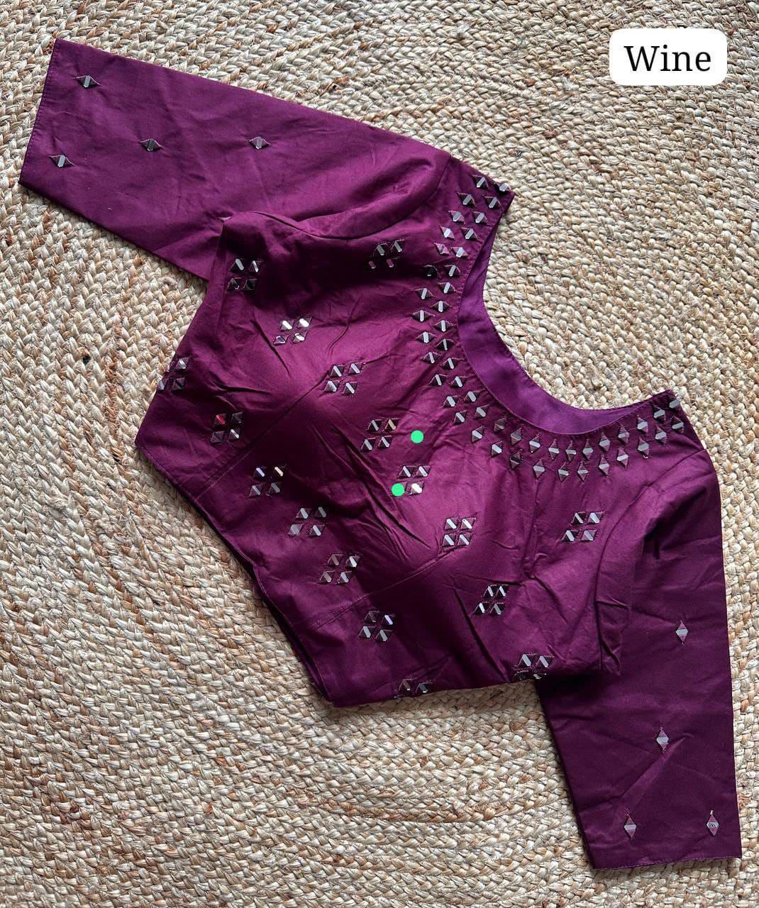 Real Mirror Handwork  Round neck blouse