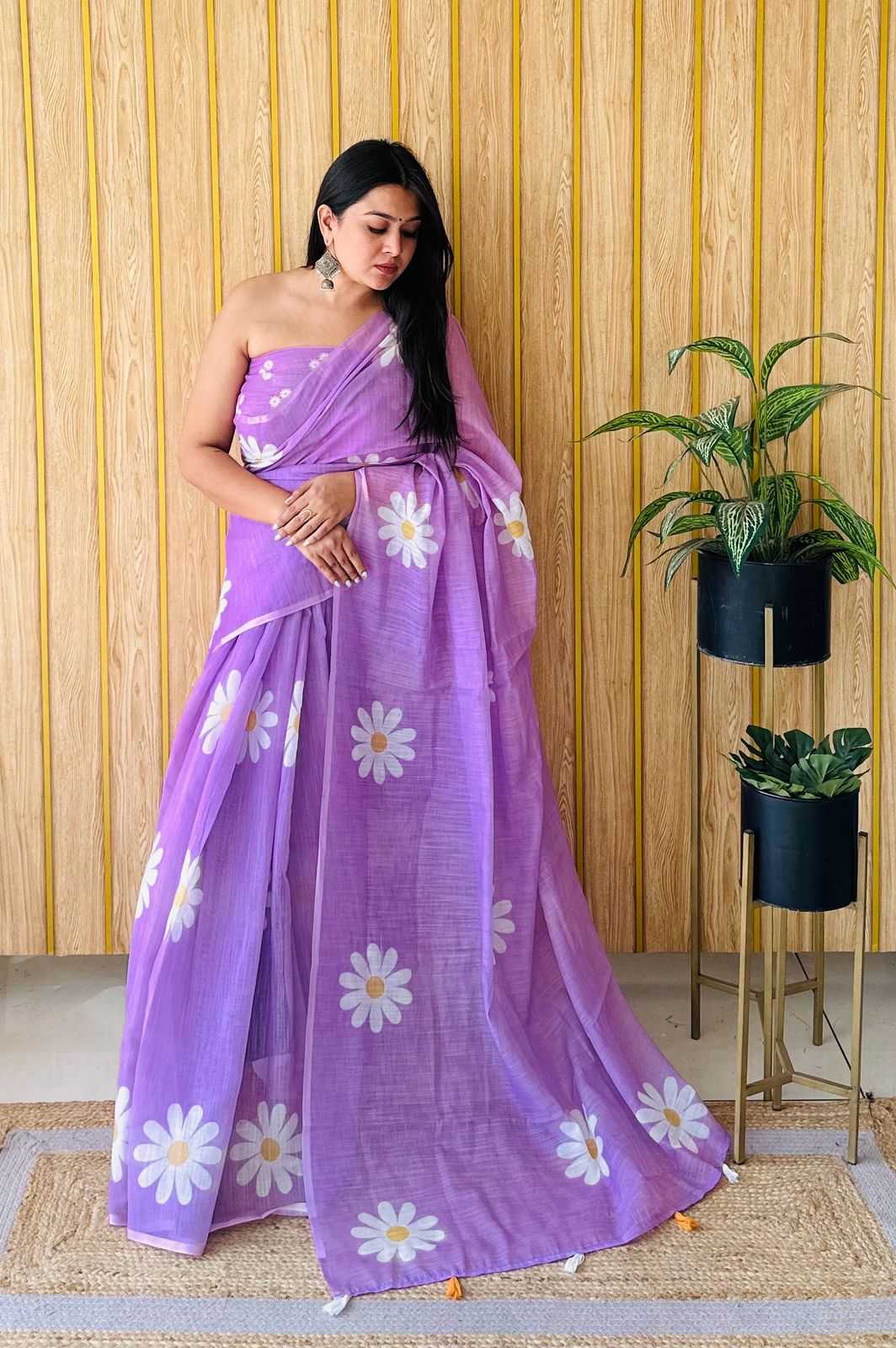 Soft Liner Cotton Digital Print Sarees