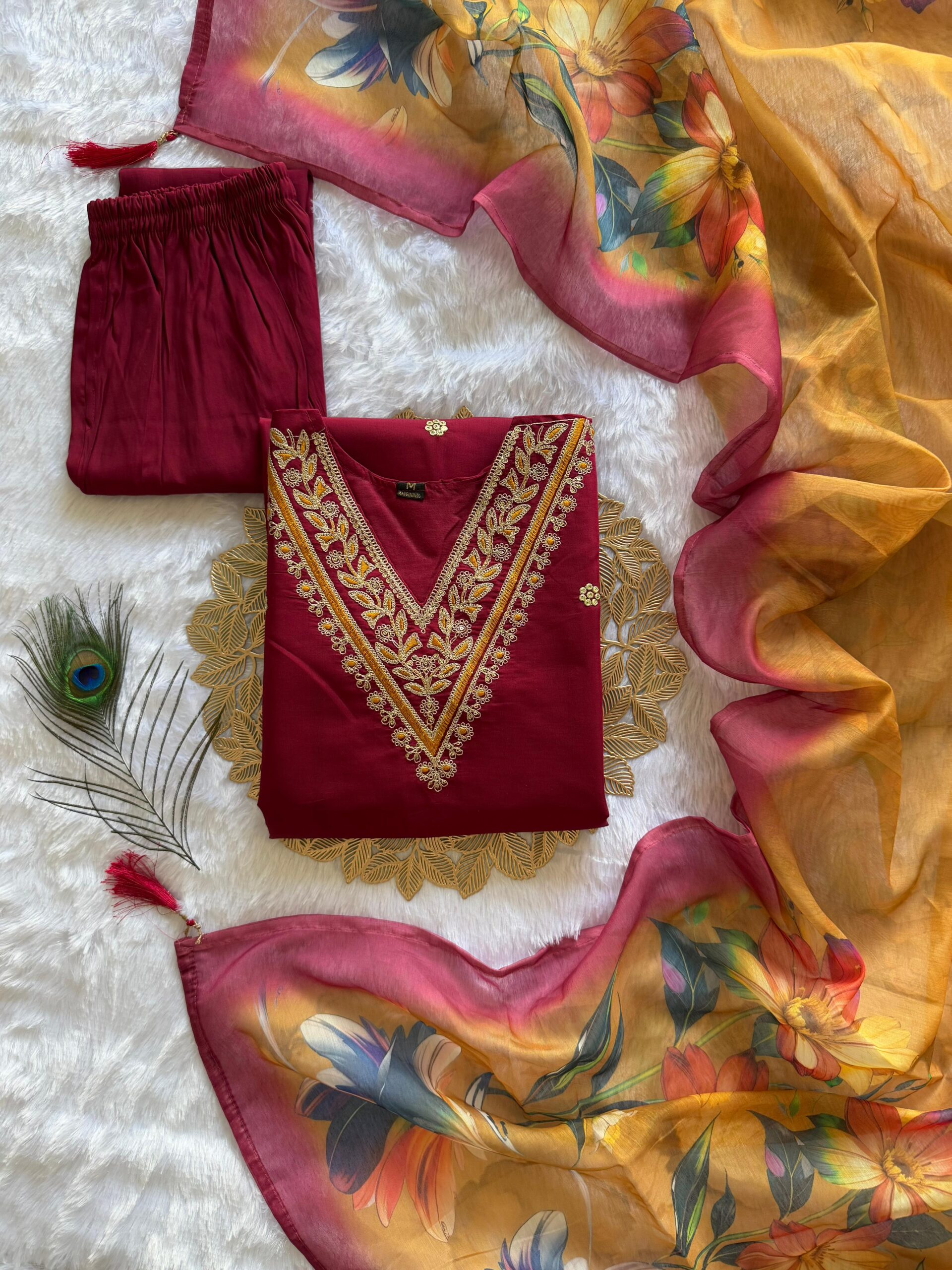 New Designers Kurti Pent Dupatta Set