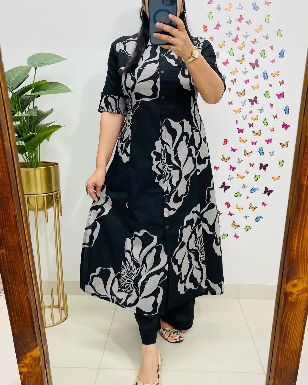 Aline kurti pattern paired with Ankle length pant