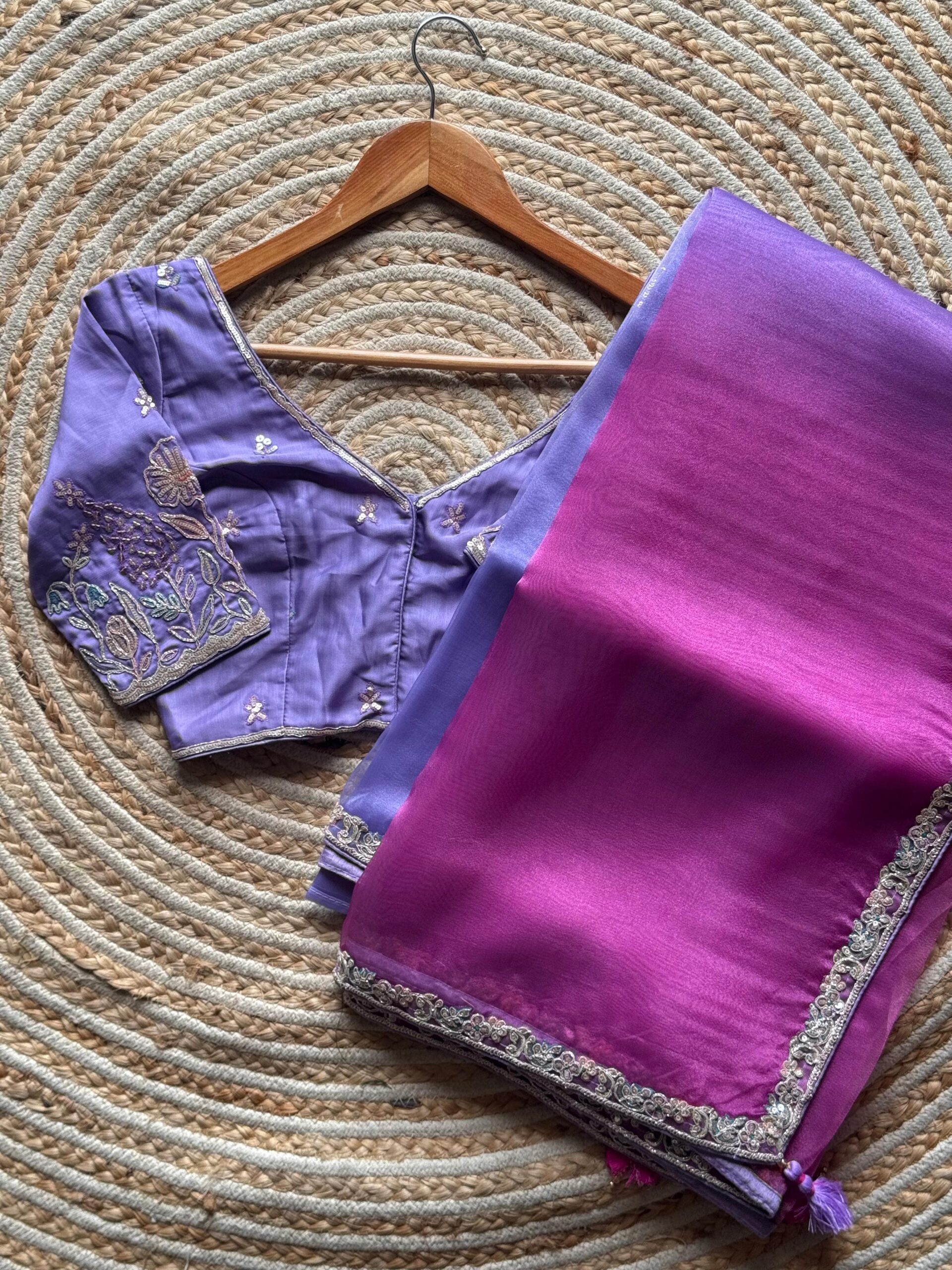 Premium peding organza silk saree