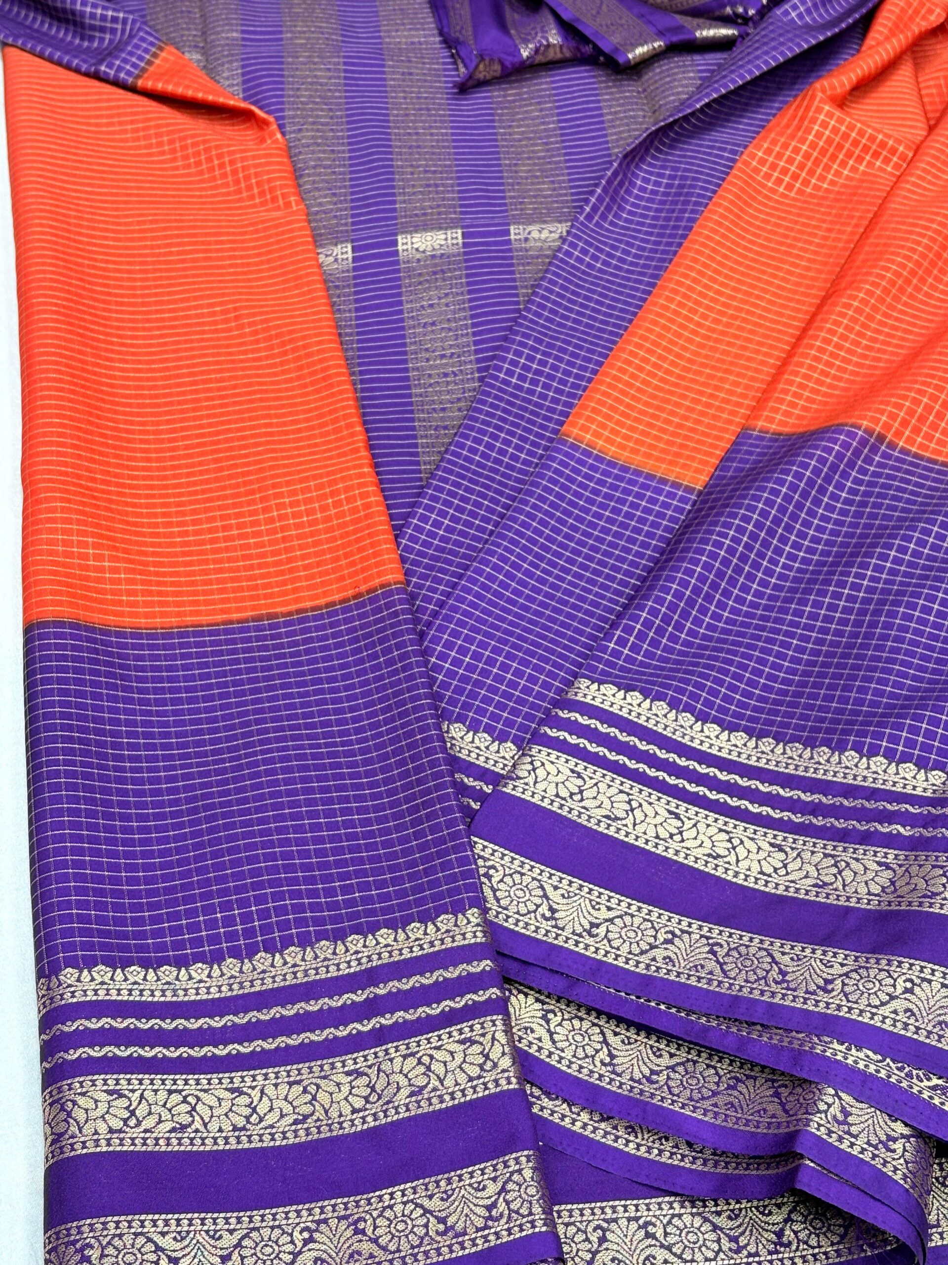Premium crape with contrast border