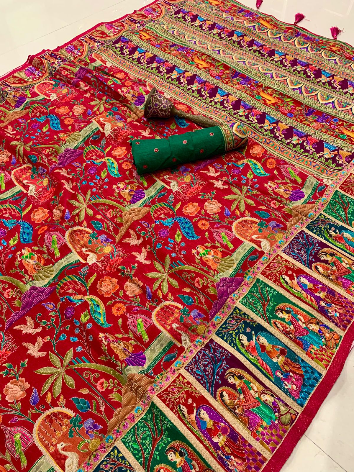 Soft viscos Gajji silk saree