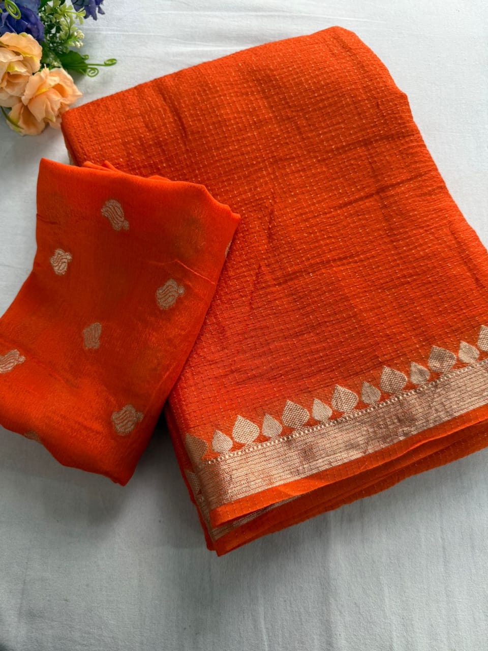 Viscose Pure Chinon Saree