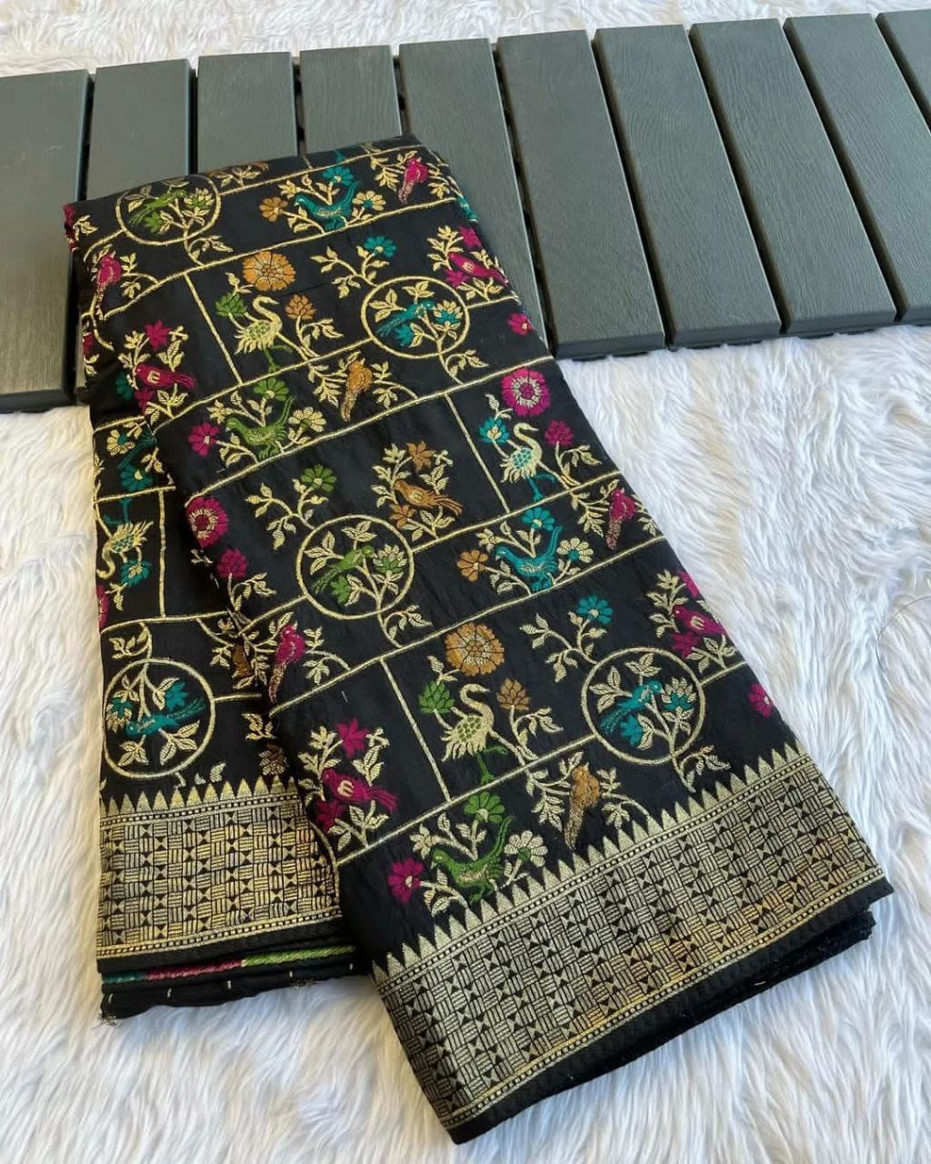 Russian cotton silk weaving saree