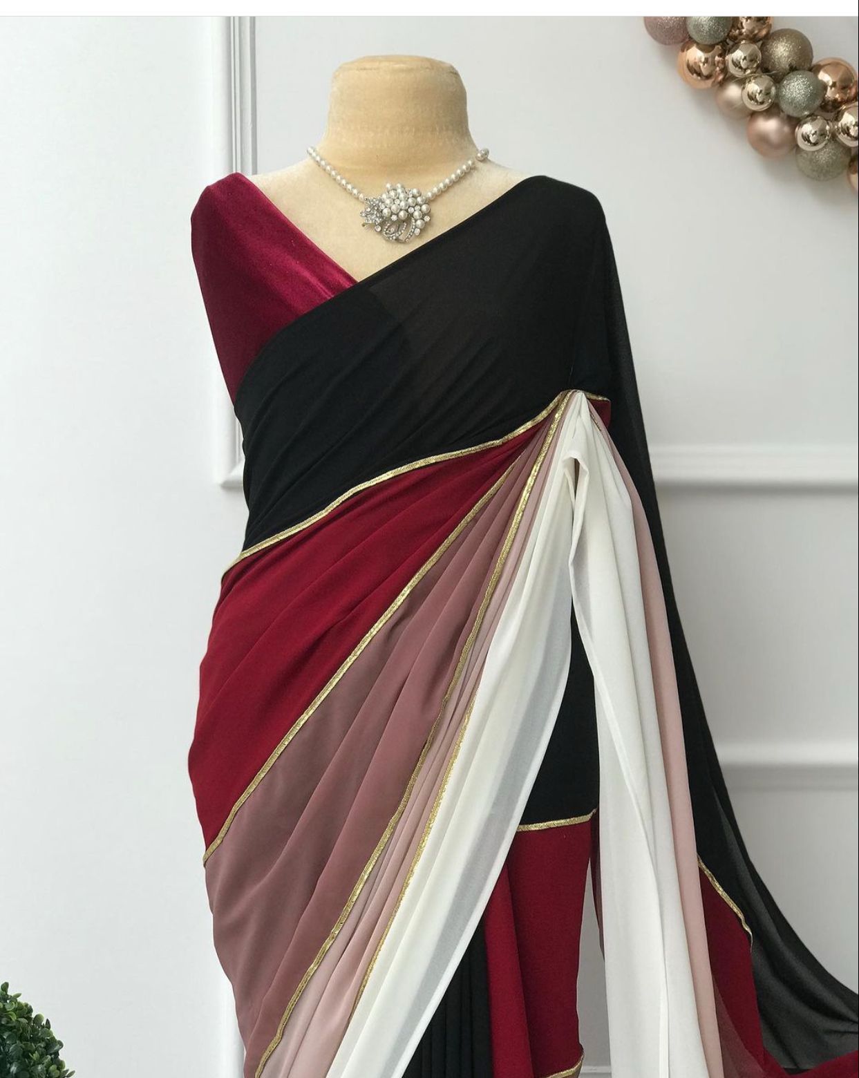 Beautiful colors digital print with lace in saree