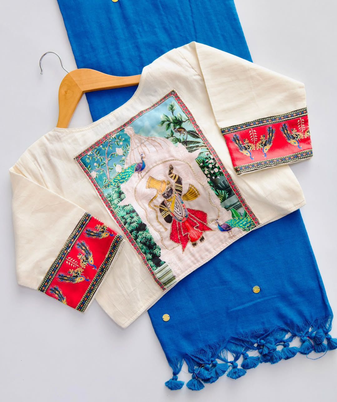 Khadi Cotton Saree with Hand Stich Gini And Beautiful Heavy Khadi Cotton Blouse-2