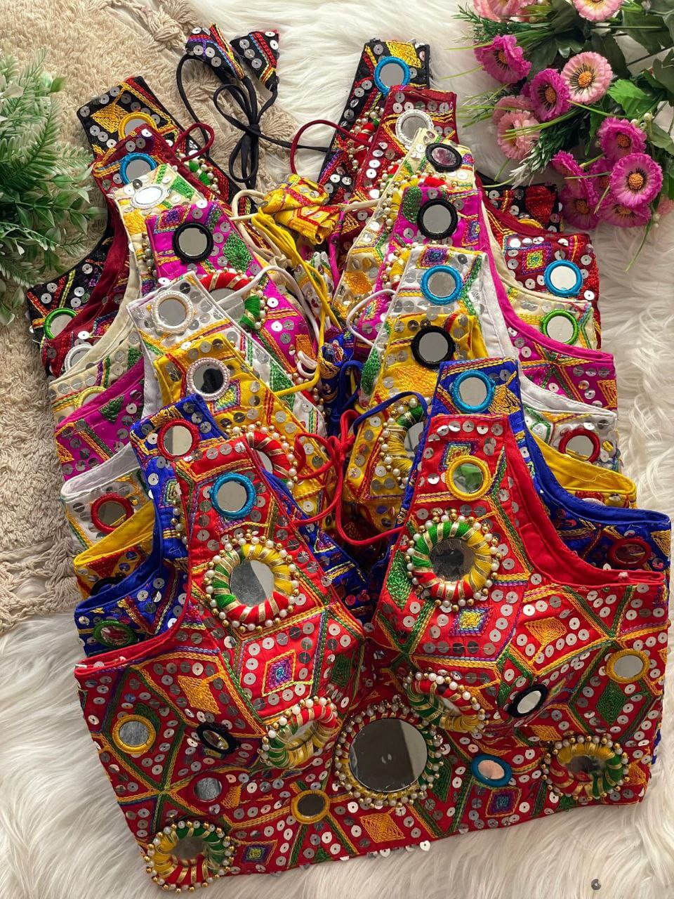 REAL MIRROR WITH MULTI THREAD WORK BLOUSE