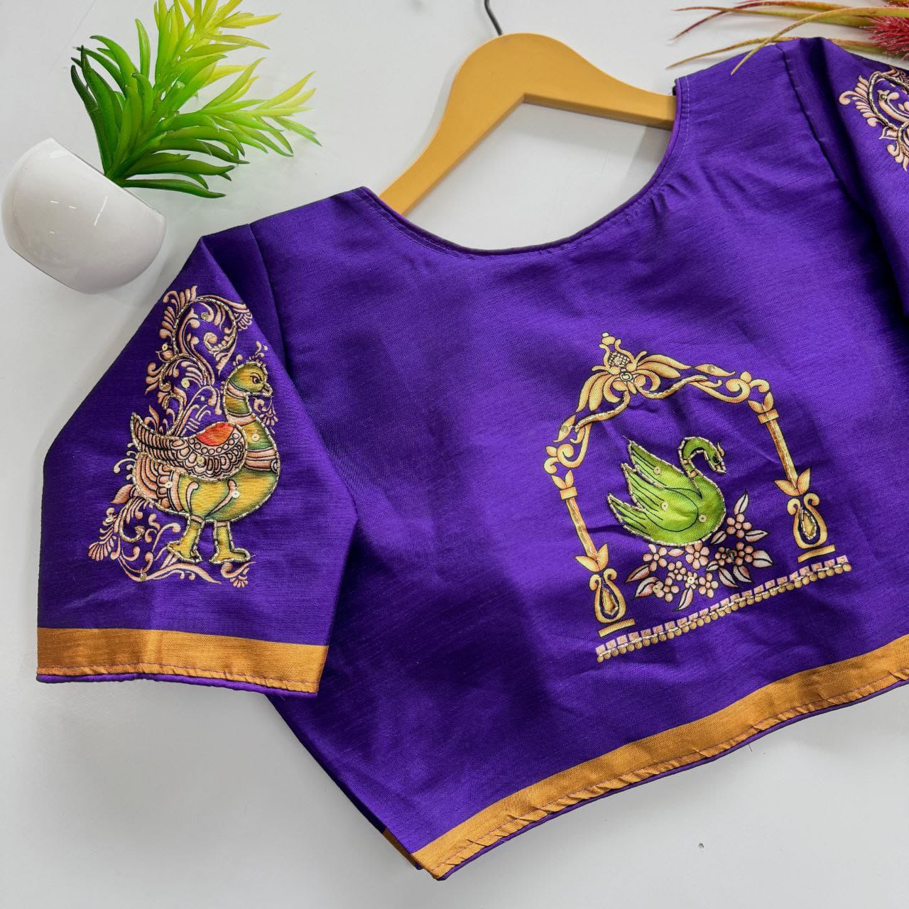 Semi pure silk fabric with Decent print all over blouse