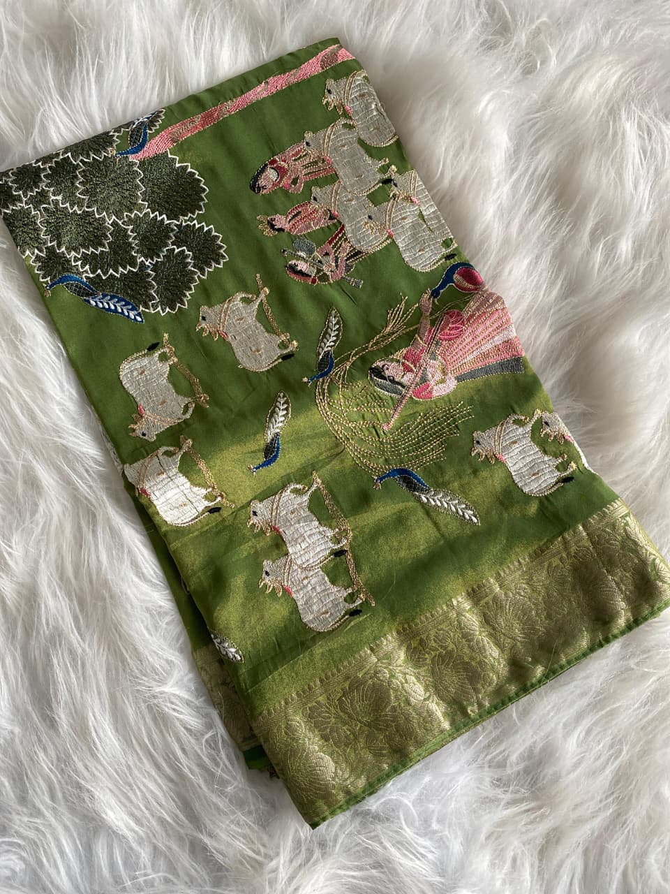 Pure viscose zari tissue Saree