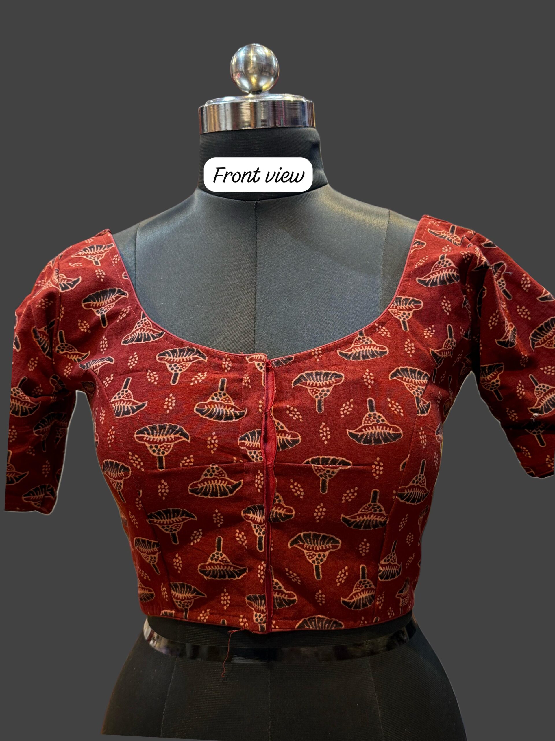 Elastic with Ajrak cotton Blouse