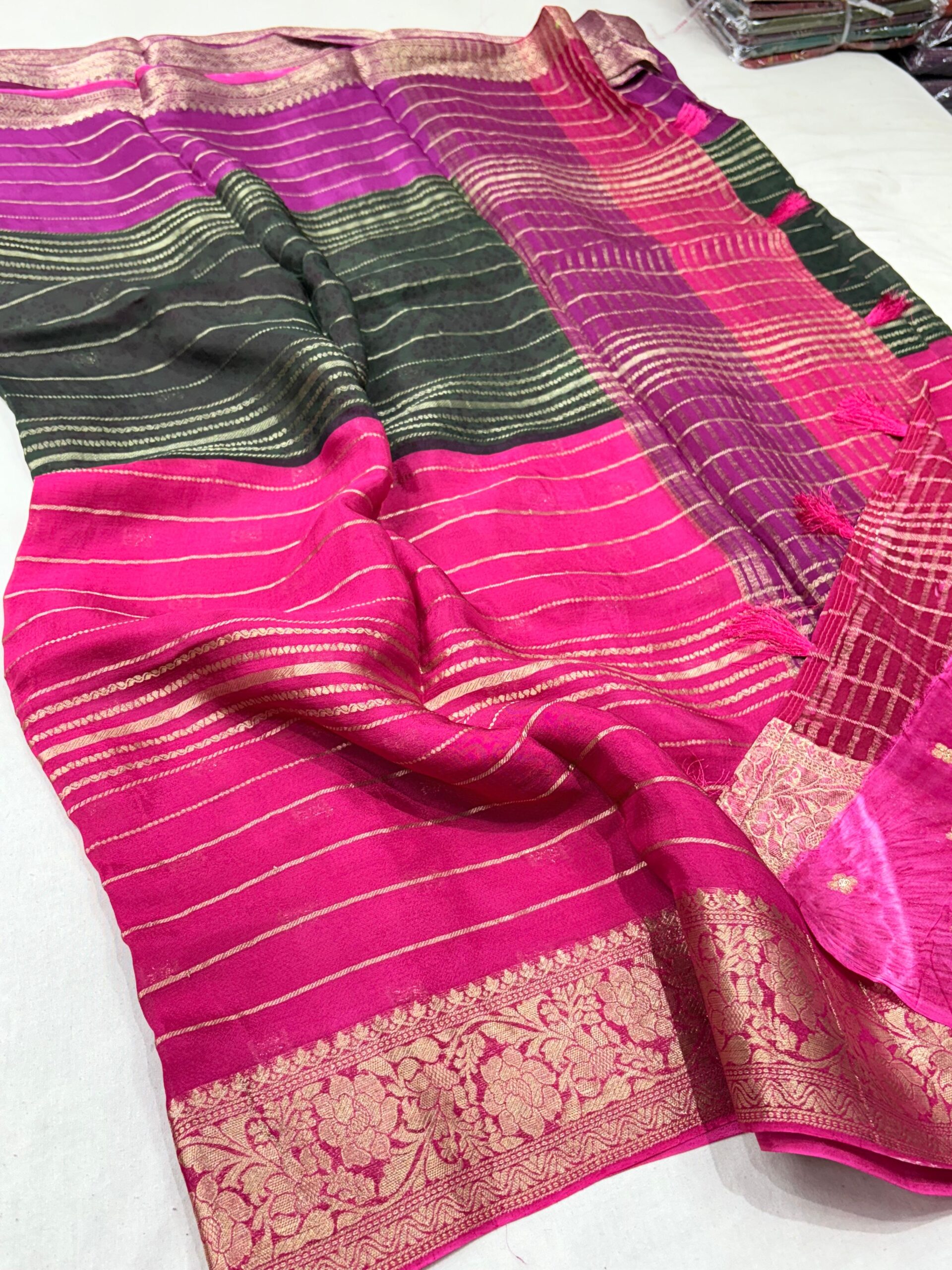 Premium mysore viscose 3 D crape Saree