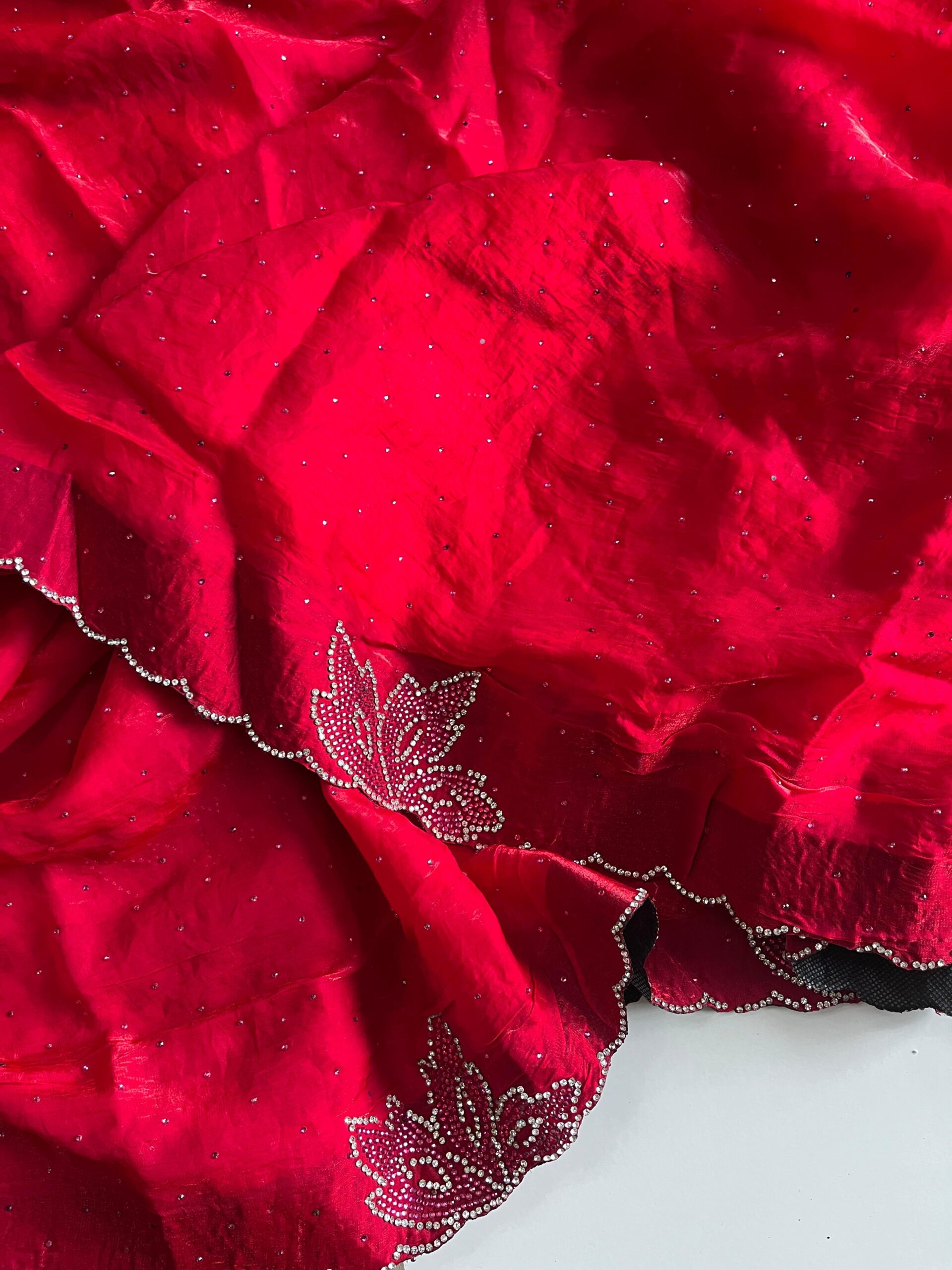 Lotus flower work on border of saree