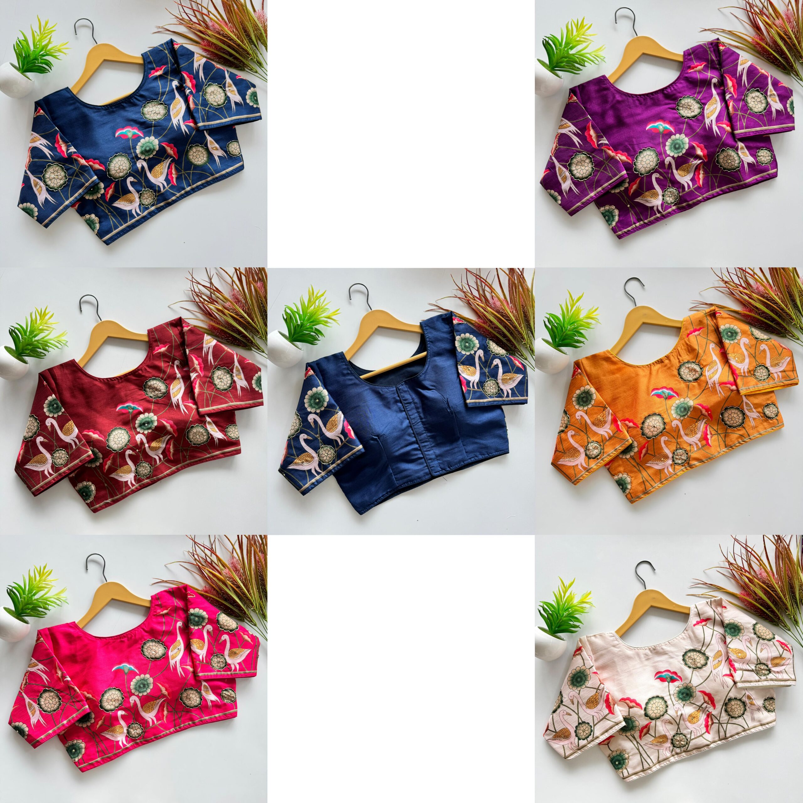 Semi silk fabric with Decent print all over blouse