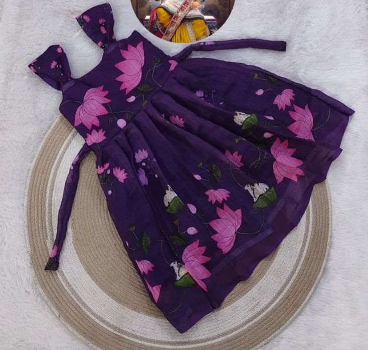 Premium Digital Floral Print Gown for kids